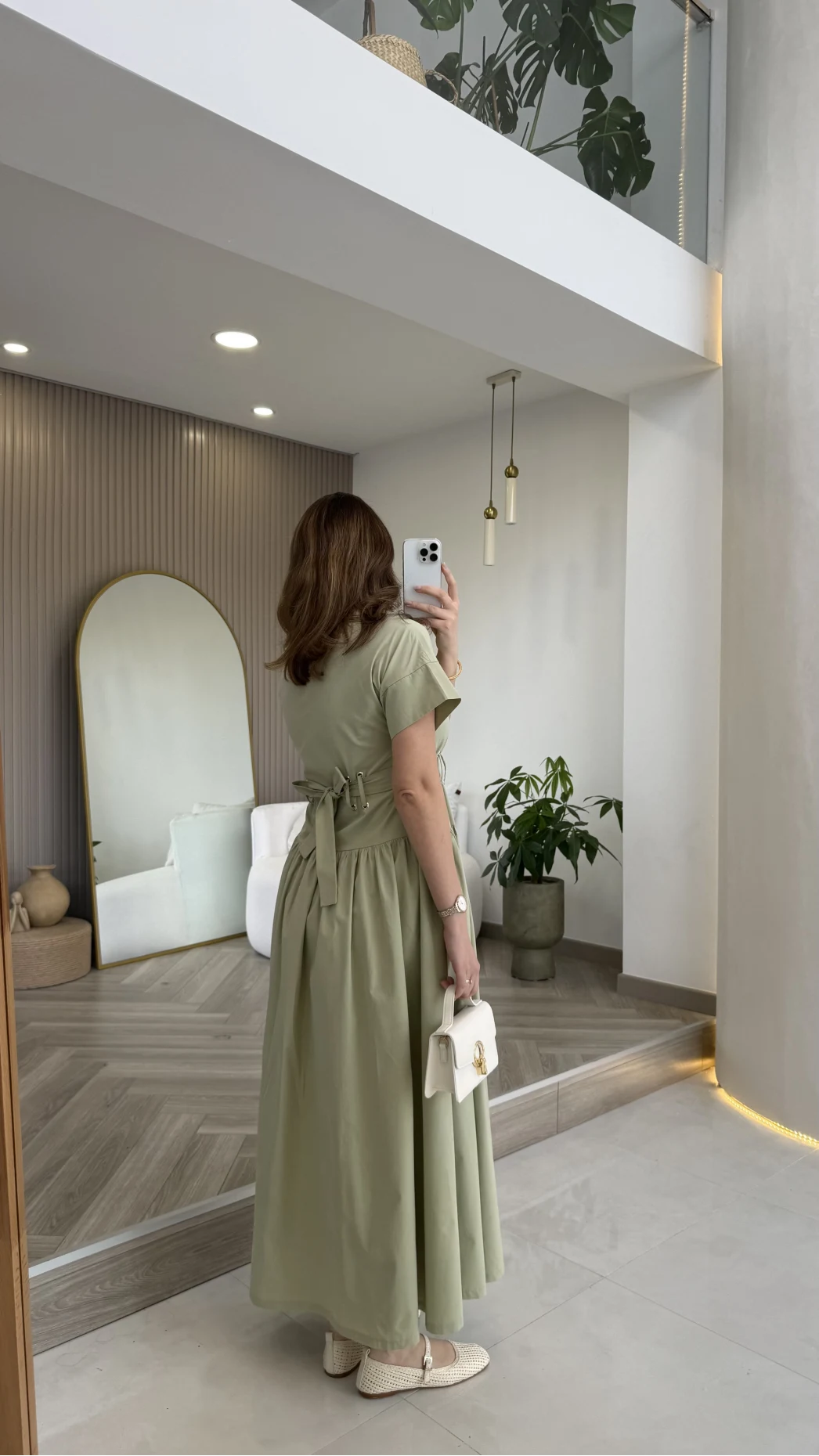 Cull Kemerli Poplin Elbise - Çağla - Kod: 70003