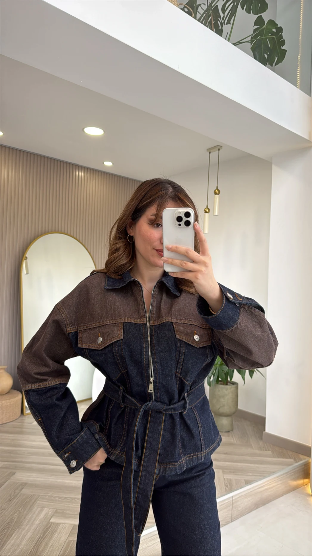 Çift Renk Denim Ceket Pantolon Takım - Kod: 260836