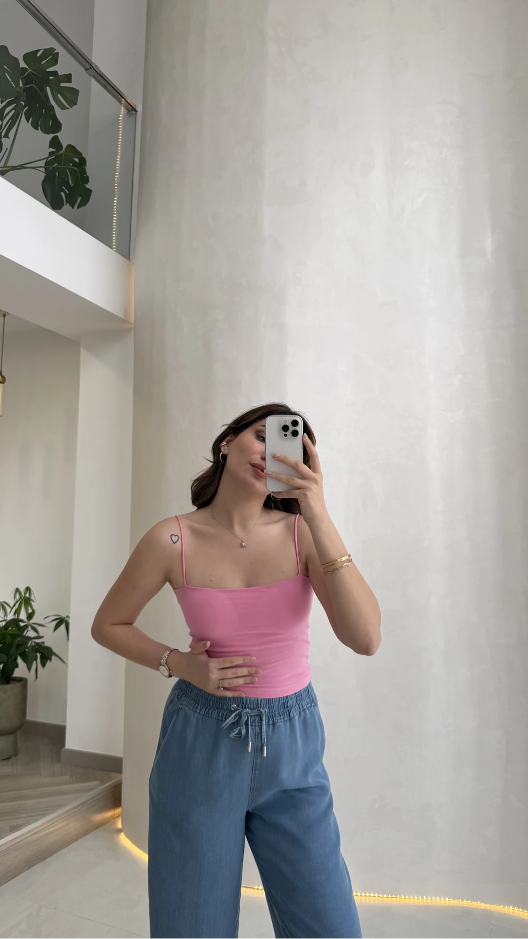 Tek Askılı Pedli Crop Body - Pembe - Kod: 00159