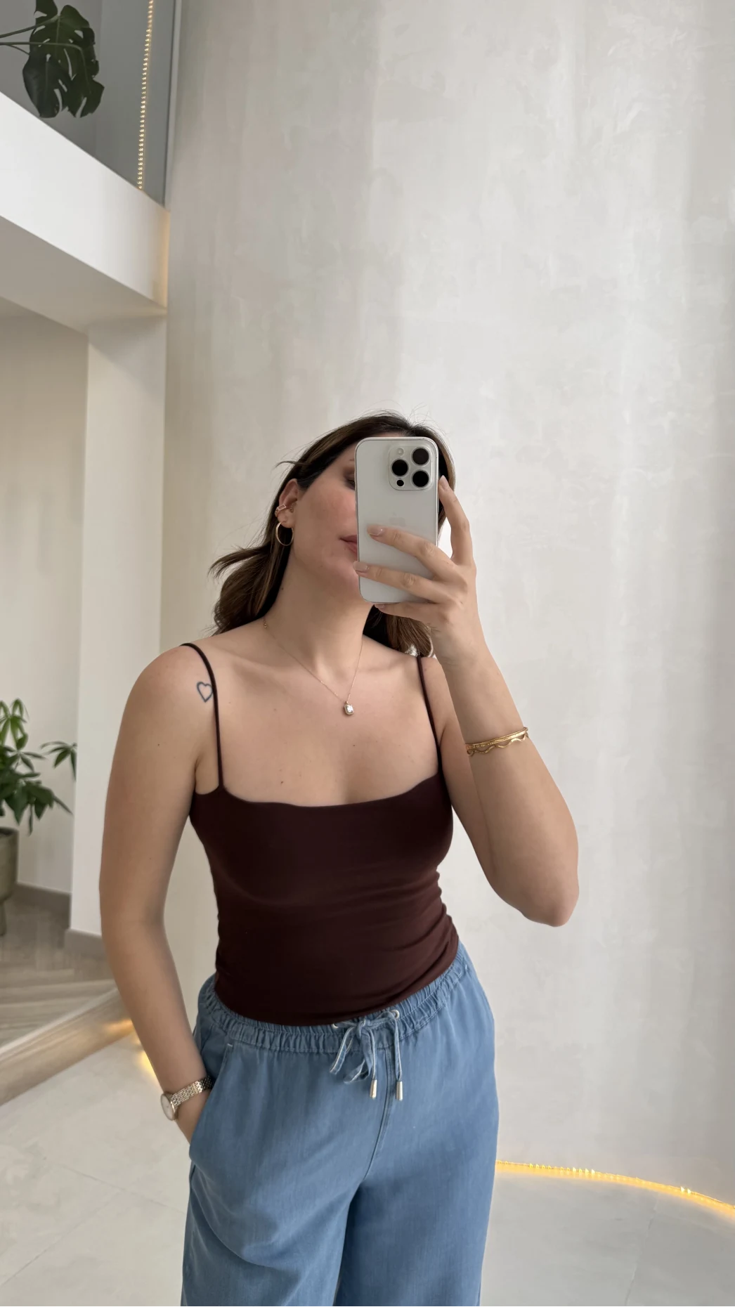 Tek Askılı Pedli Crop Body - Kahve - Kod: 00159