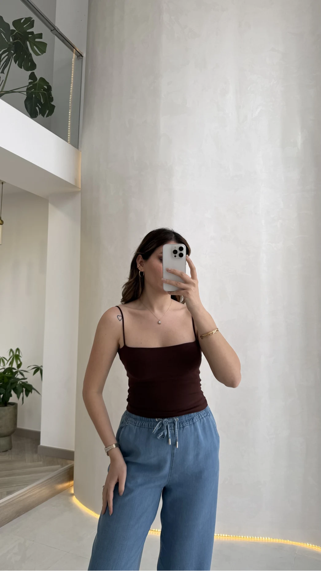 Tek Askılı Pedli Crop Body - Kahve - Kod: 00159