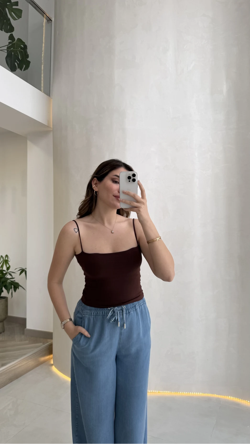 Tek Askılı Pedli Crop Body - Kahve - Kod: 00159