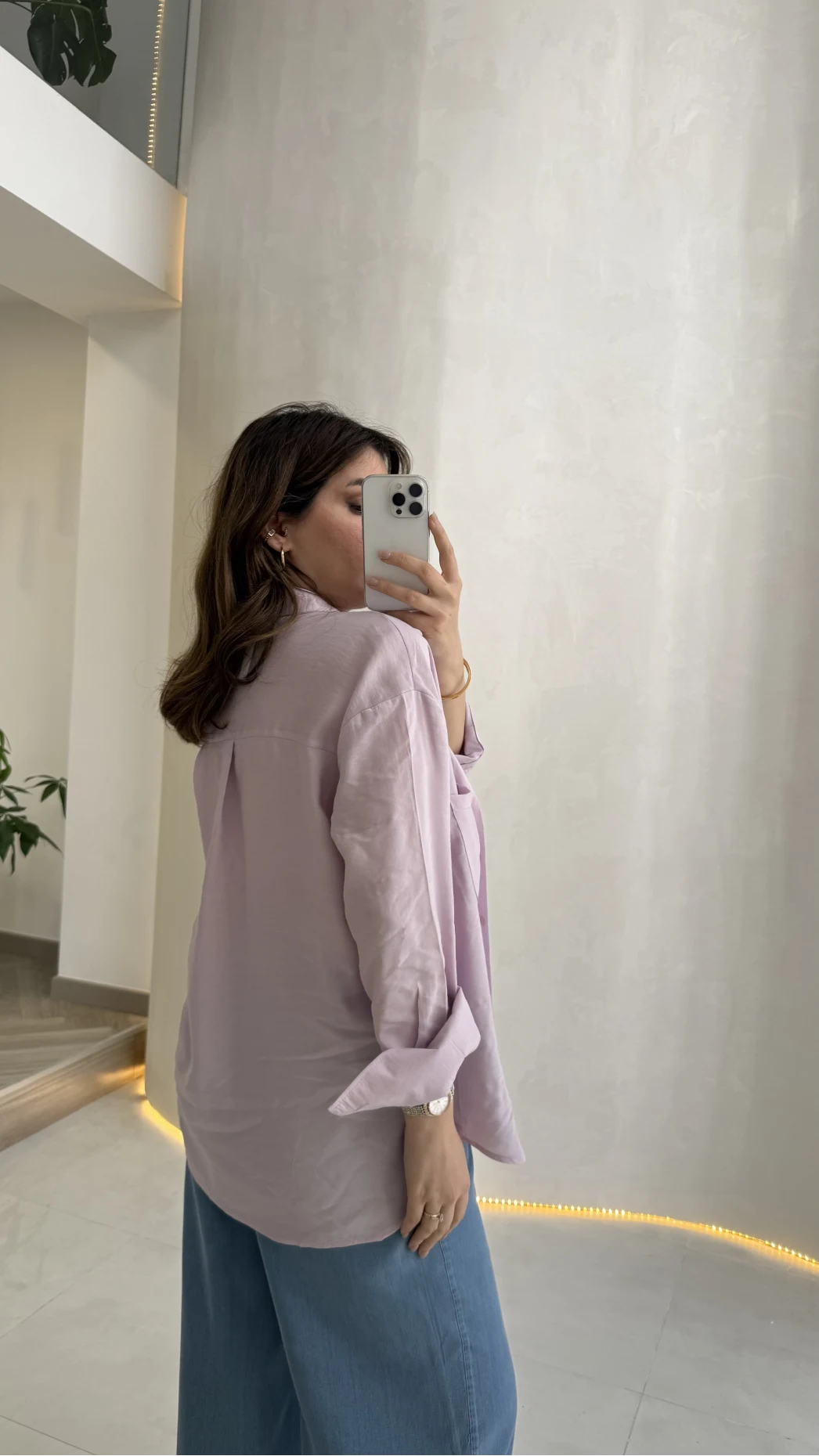 İçi Askılı Dantel Detaylı Gömlek - Lila - Kod: 2209