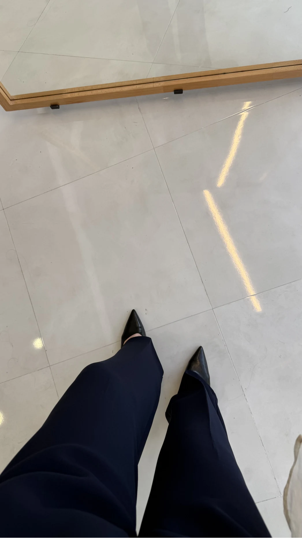 Kumaş Palazzo Pantolon - Lacivert - Kod: 3879