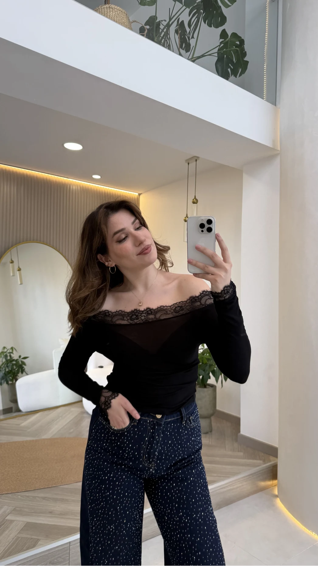 Dantelli Madonna Yaka Body - Siyah - Kod: 5065