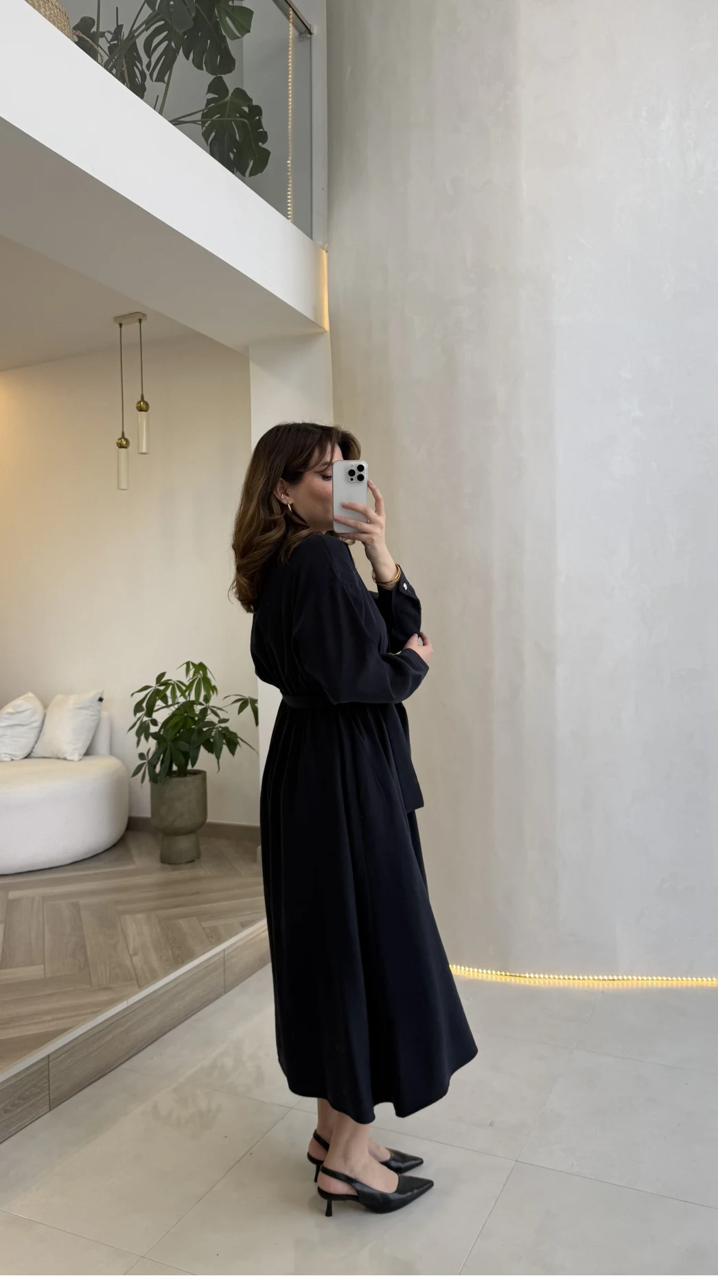 Colosseum Kuşaklı Beli Lastik Detay Düğmeli Elbise - Lacivert - Kod: 3079