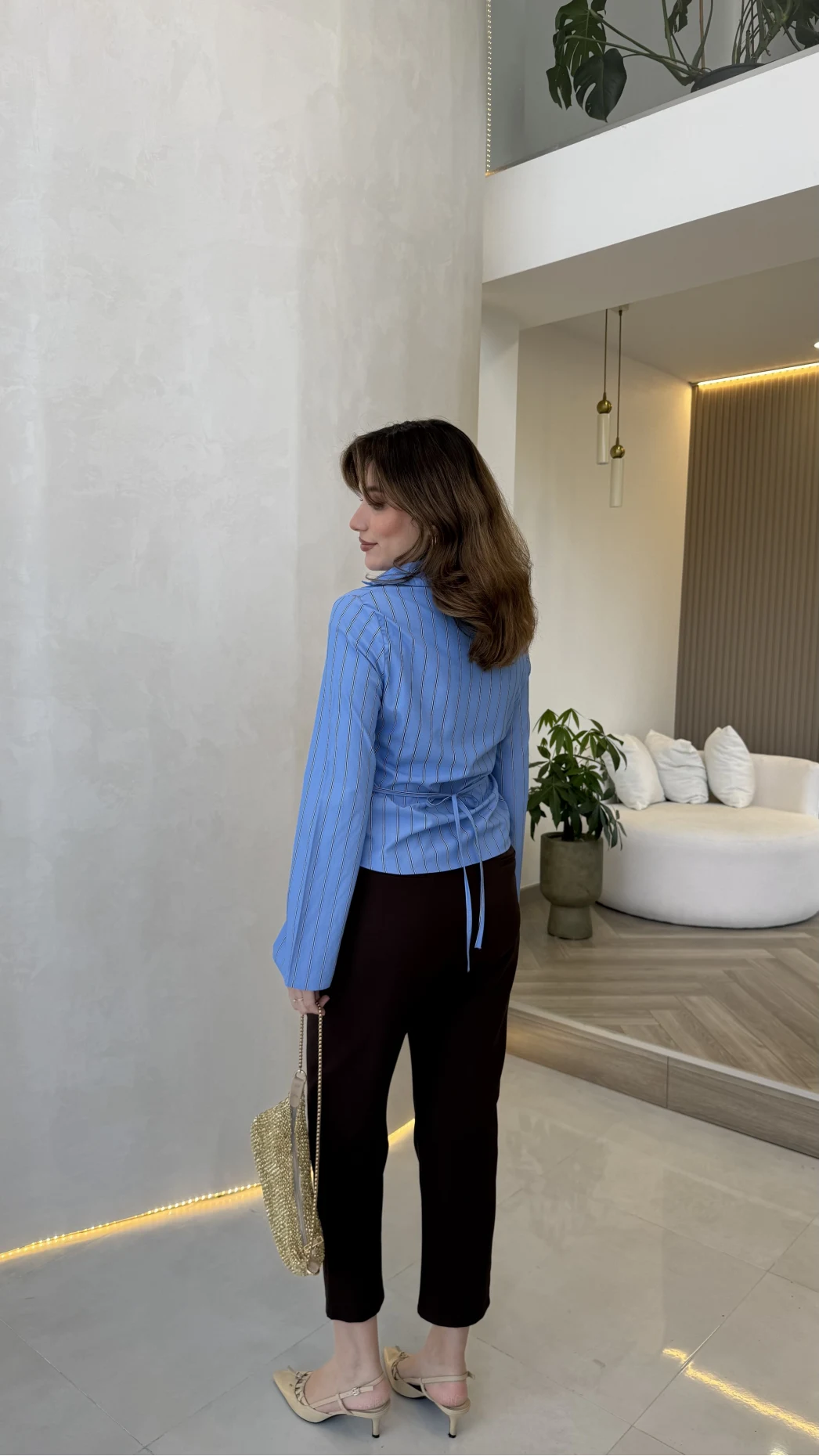 Quz Pile Detaylı Pantolon - Acı Kahve - Kod: 71154