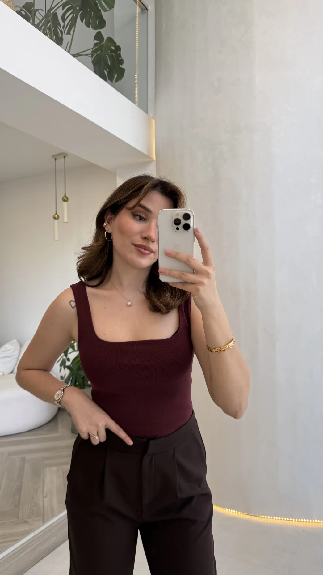 Dilvin Kalın Askılı Body - Bordo - Kod: 21057