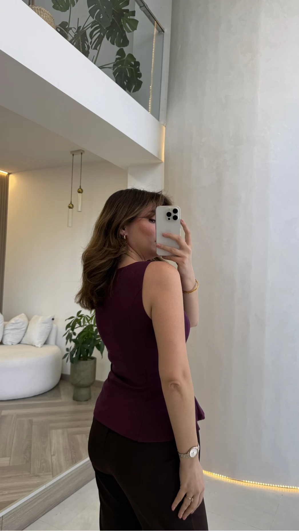 Dilvin Bele Oturan Sıfır Kol Volanlı Body - Mor - Kod: 21001