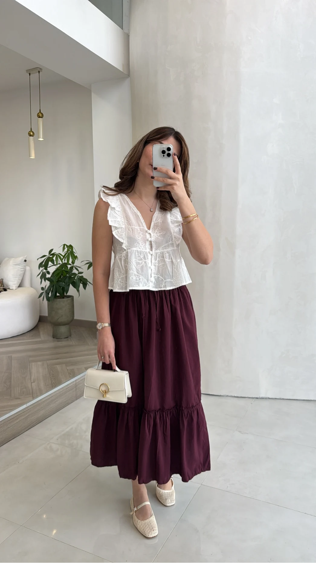 Beli Gipe Detaylı Midi Boy Etek - Mürdüm - Kod: 1294