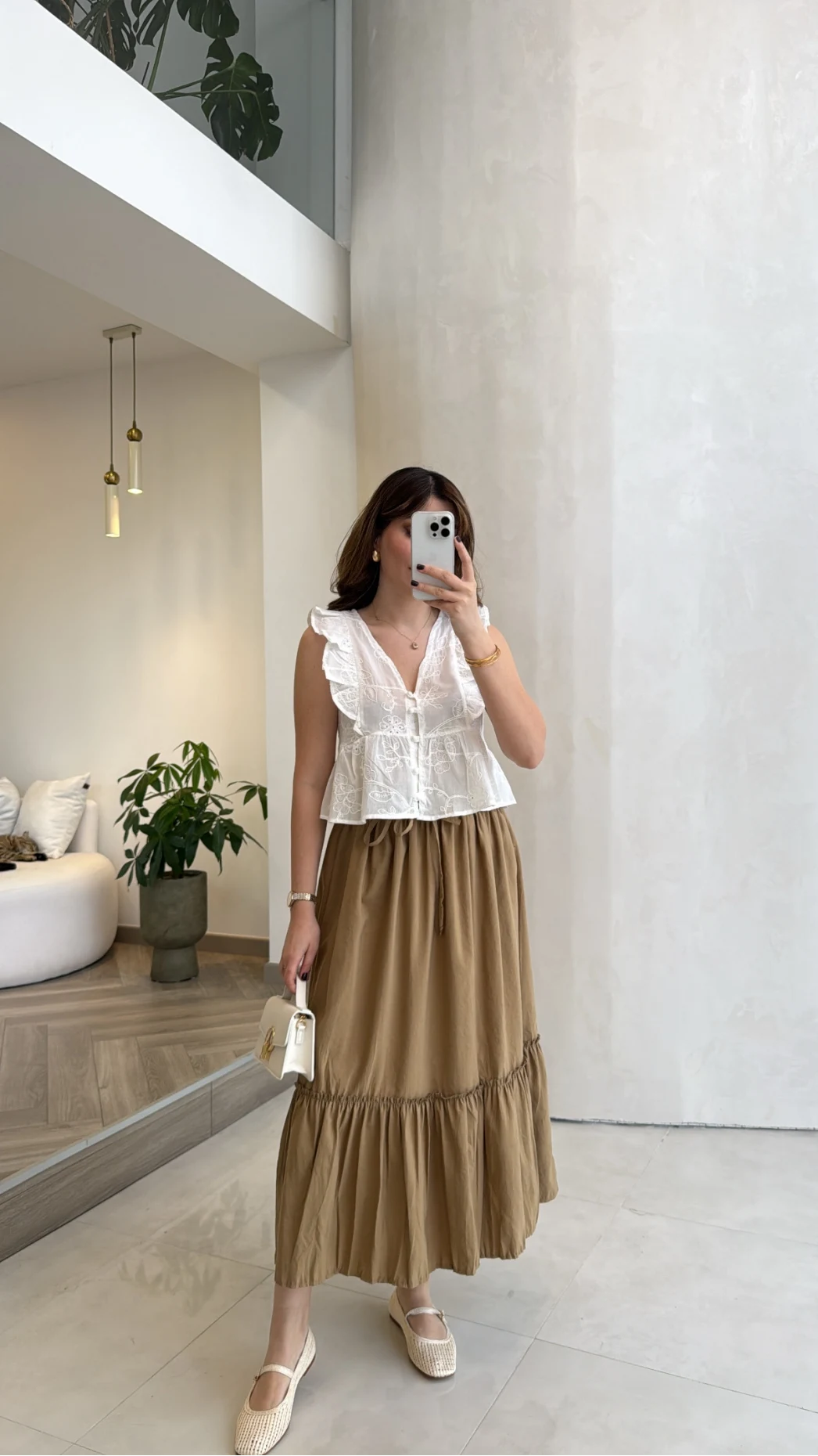 Beli Gipe Detaylı Midi Boy Etek - Camel - Kod: 1294