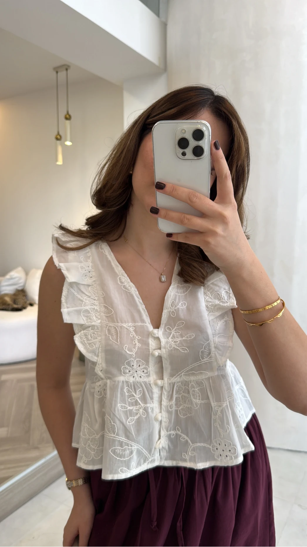 Geona Fırfırlı Dokulu Bluz - Ekru - Kod: 2264