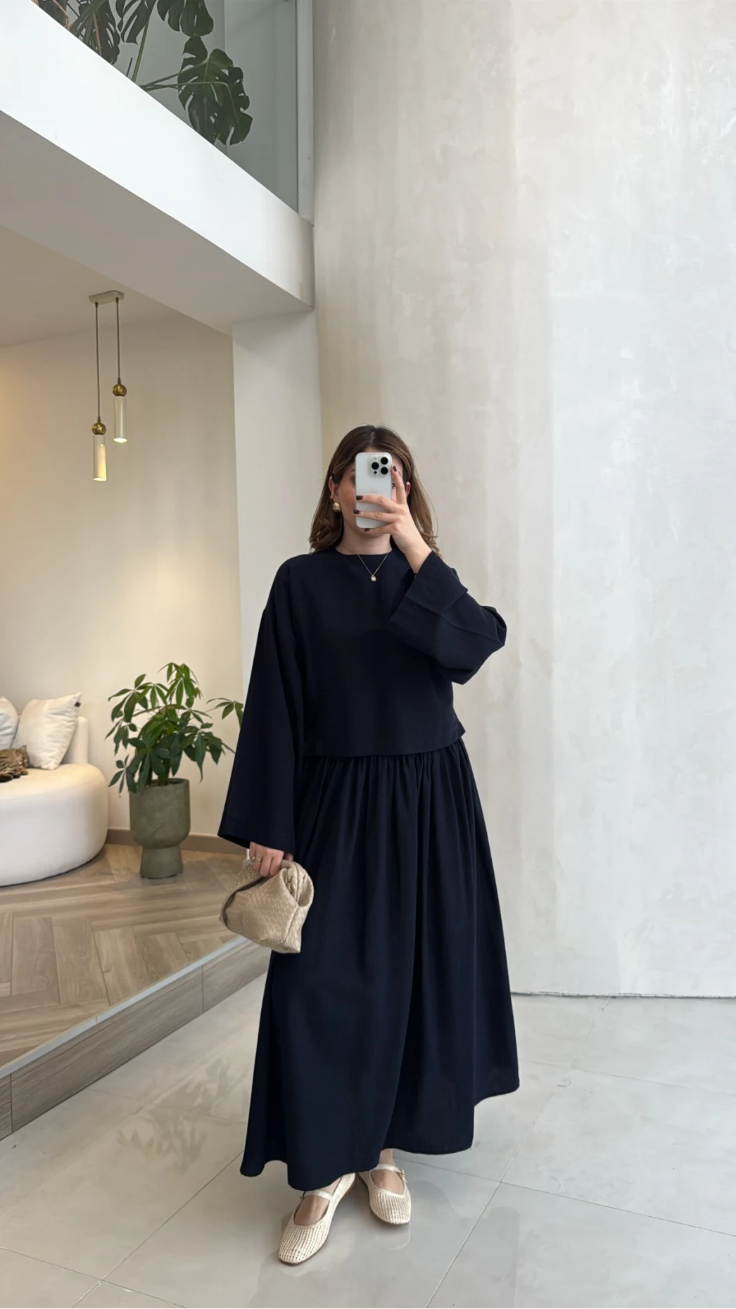 Catania Bel Detay Etek Bluz Takım - Lacivert - 6017