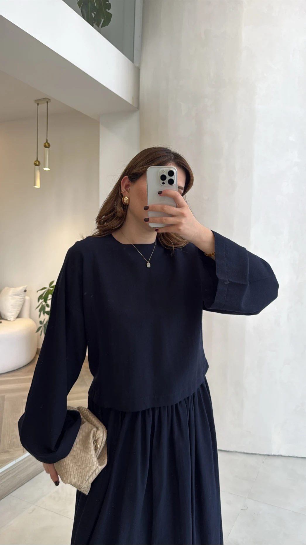 Catania Bel Detay Etek Bluz Takım - Lacivert - 6017