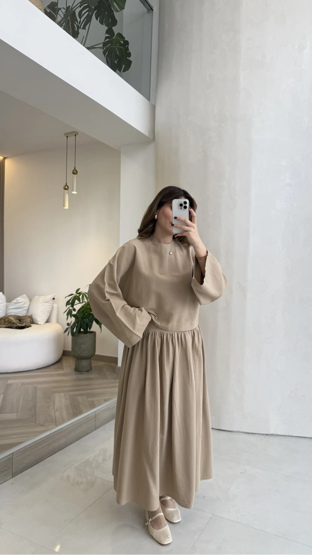 Catania Bel Detay Etek Bluz Takım - Vizon - 6017