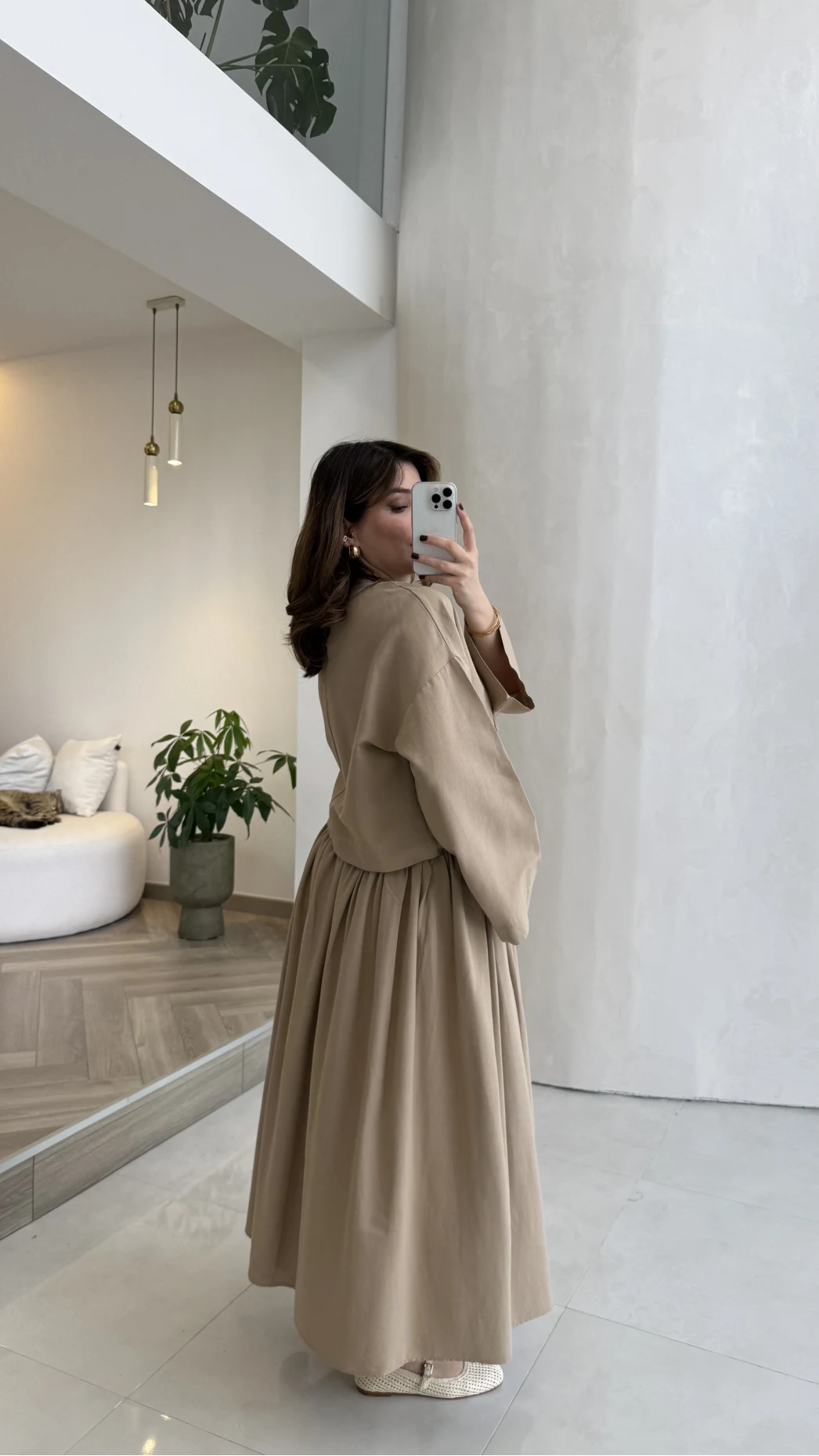 Catania Bel Detay Etek Bluz Takım - Vizon - 6017