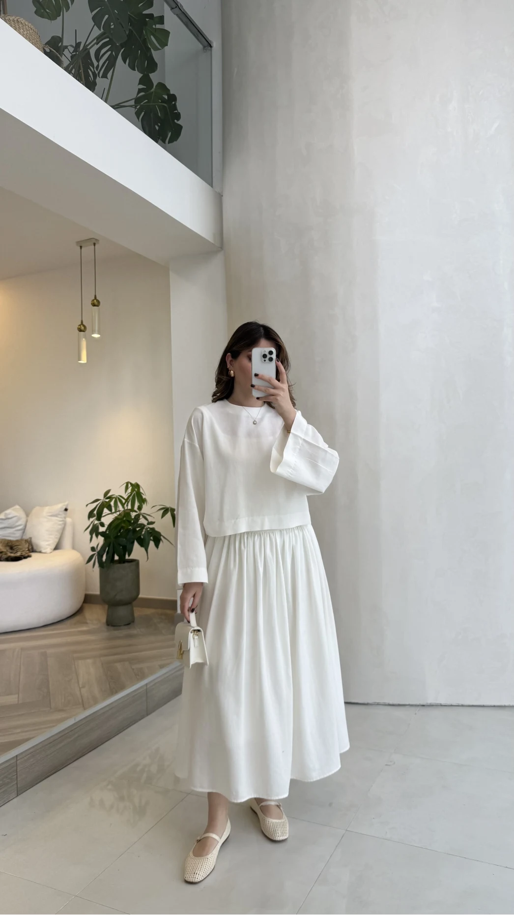 Catania Bel Detay Etek Bluz Takım - Ekru - 6017