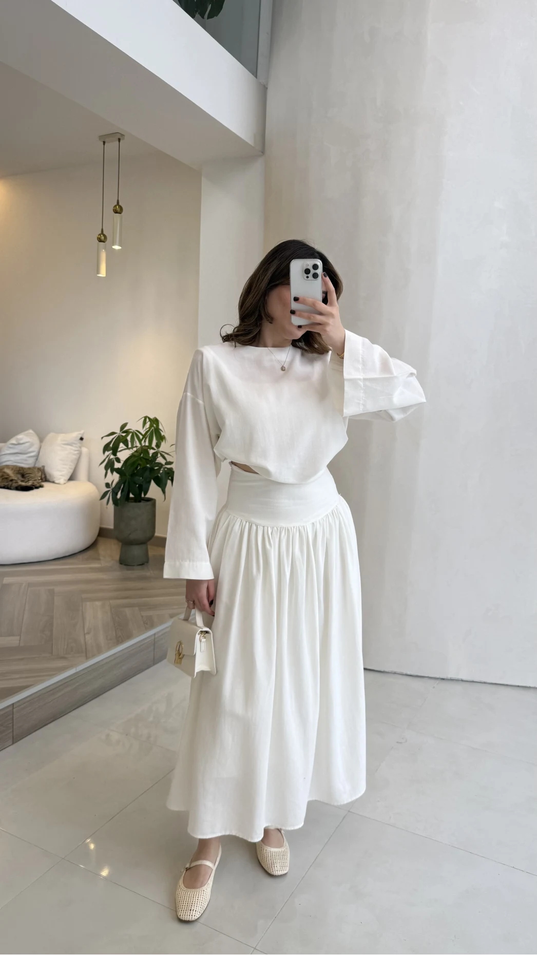 Catania Bel Detay Etek Bluz Takım - Ekru - 6017