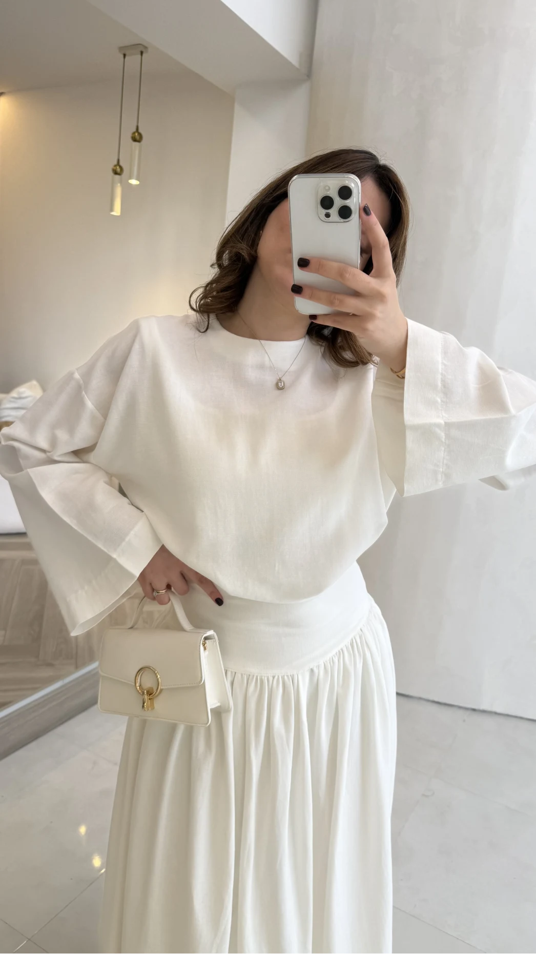 Catania Bel Detay Etek Bluz Takım - Ekru - 6017