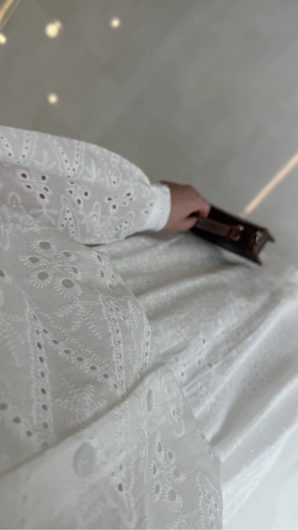 Darwin Brode Detaylı Gömlek-Etek Takım - Beyaz - Kod: 2245 5079