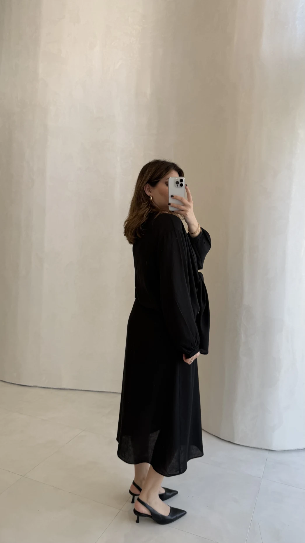 Bolerolu Midi Boy Elbise - Siyah - Kod: 3367