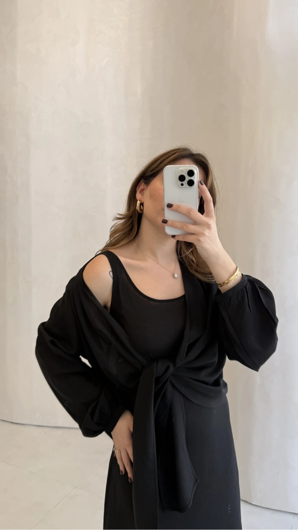 Bolerolu Midi Boy Elbise - Siyah - Kod: 3367