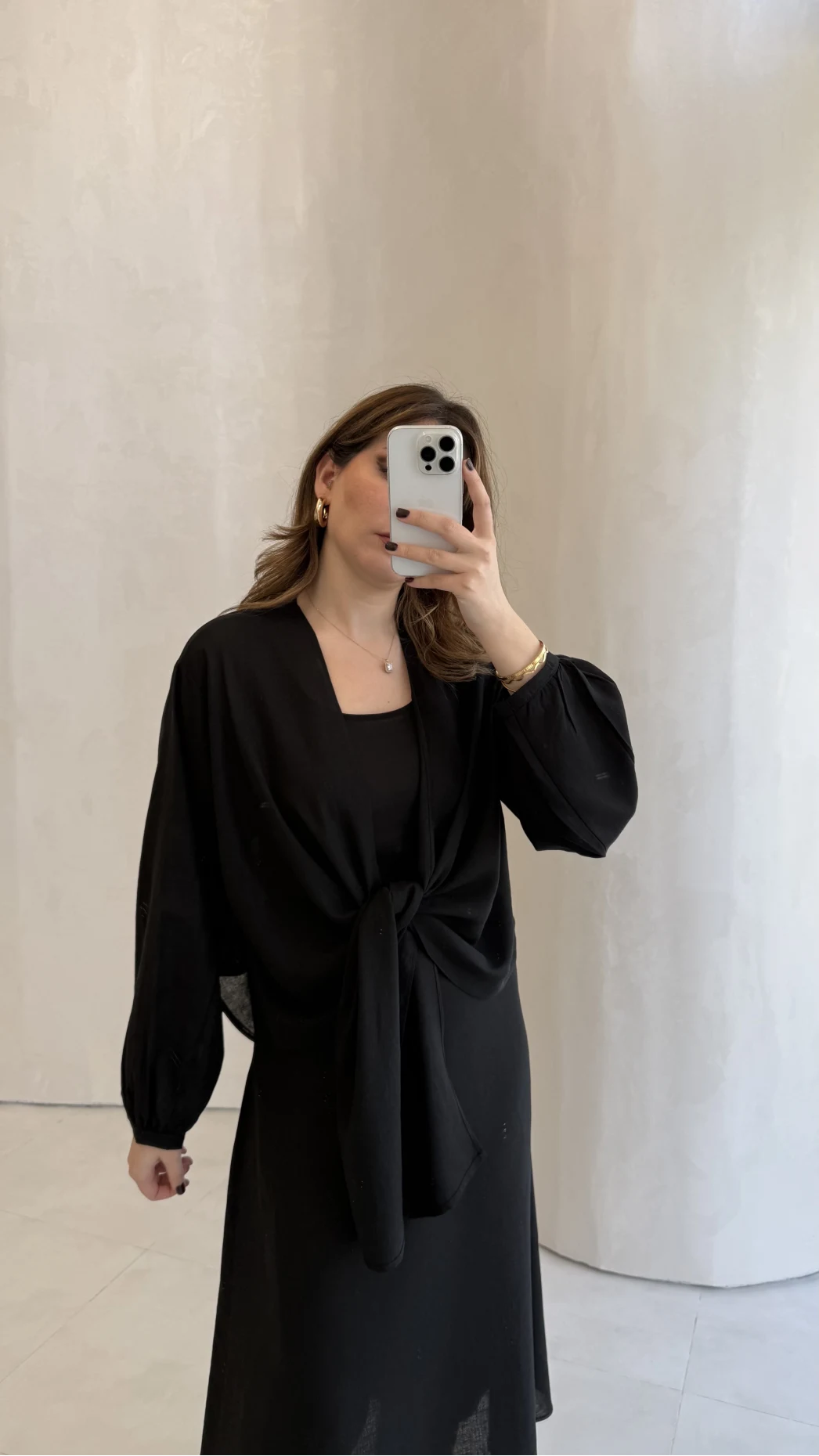 Bolerolu Midi Boy Elbise - Siyah - Kod: 3367