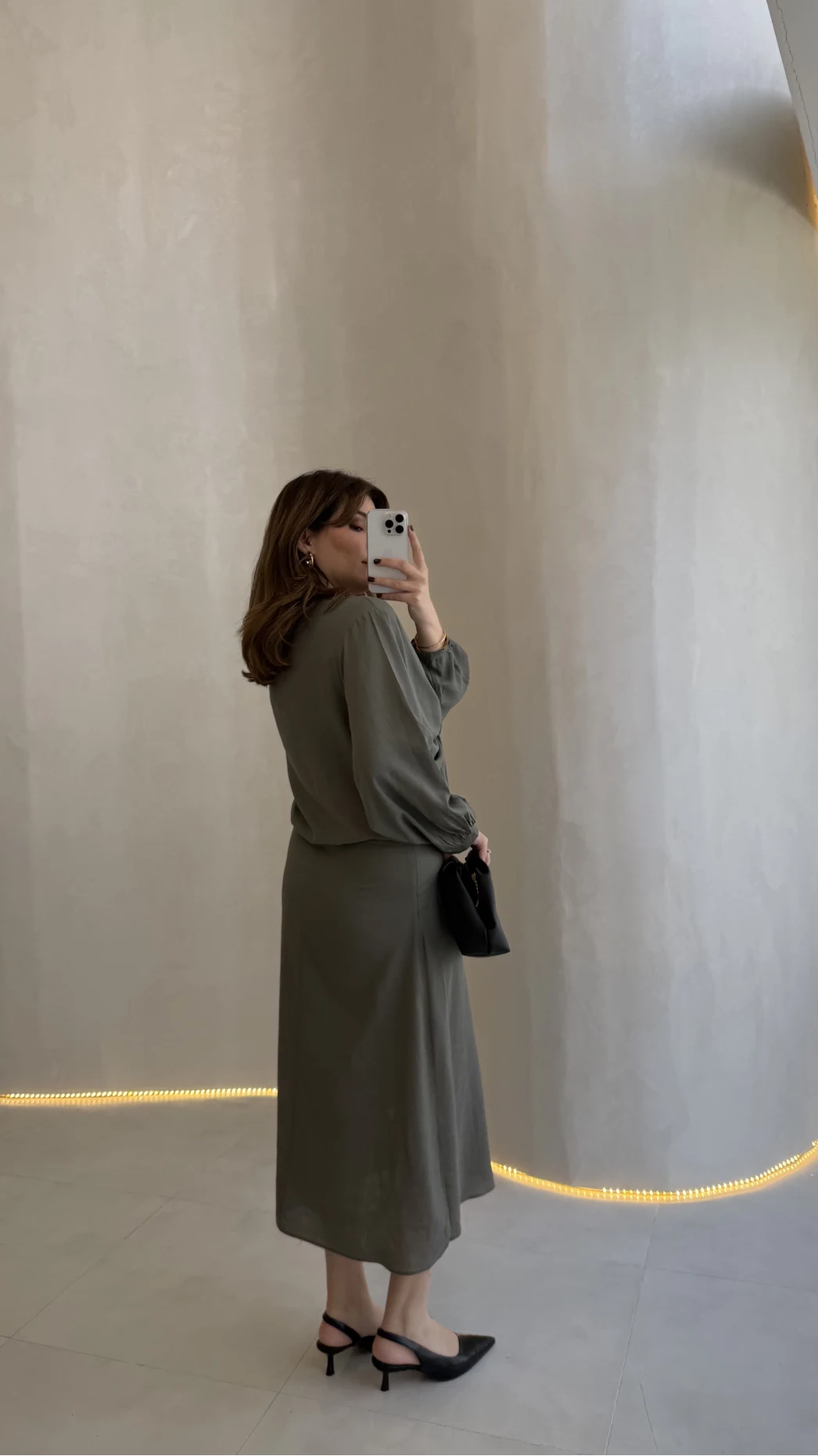 Bolerolu Midi Boy Elbise - Haki - Kod: 3367