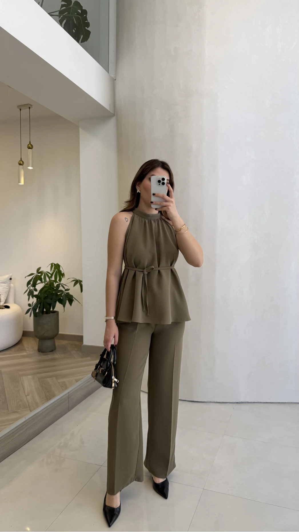 Fera Bağlama Detaylı Takım - Haki - Kod: 8920