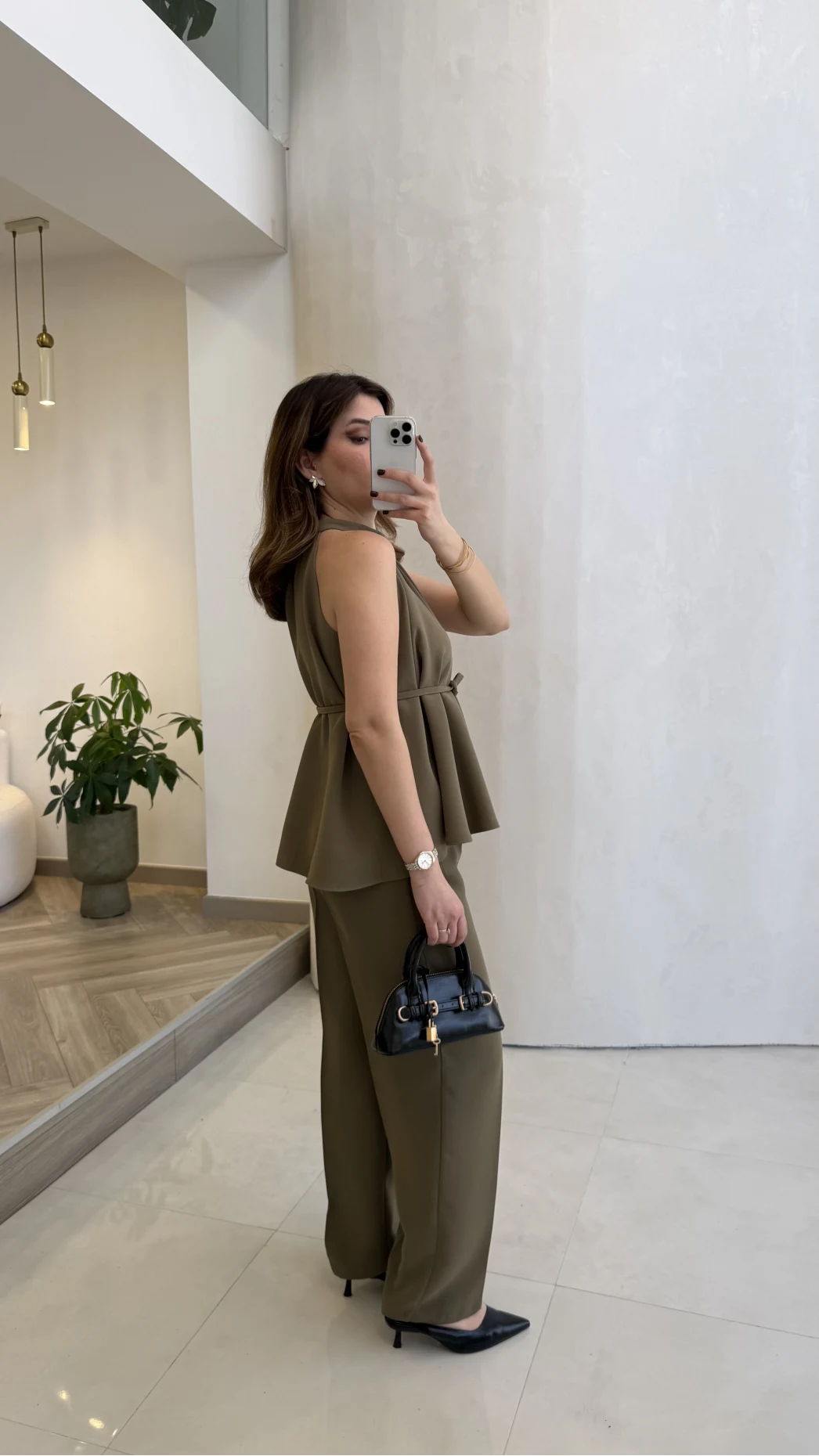 Fera Bağlama Detaylı Takım - Haki - Kod: 8920