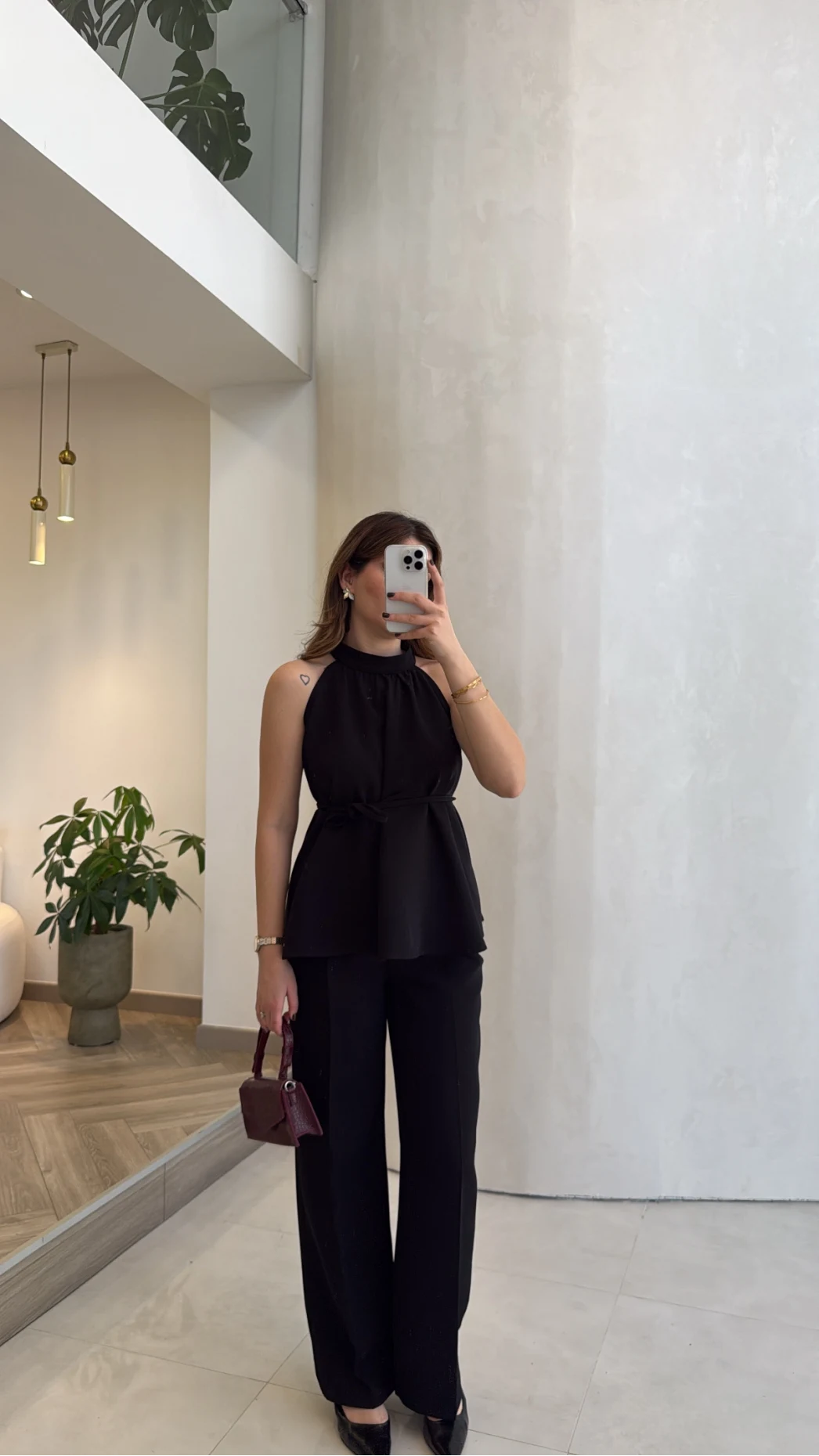 Fera Bağlama Detaylı Takım - Siyah - Kod: 8920