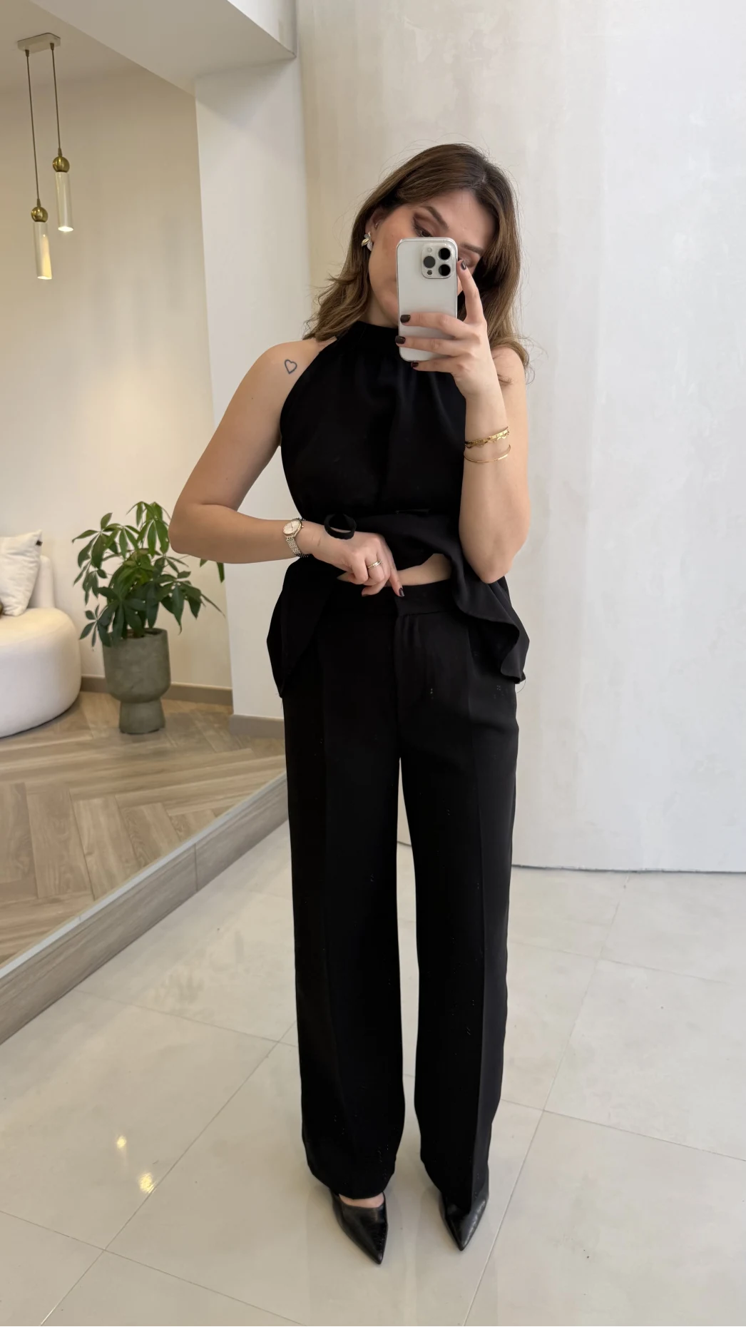 Fera Bağlama Detaylı Takım - Siyah - Kod: 8920