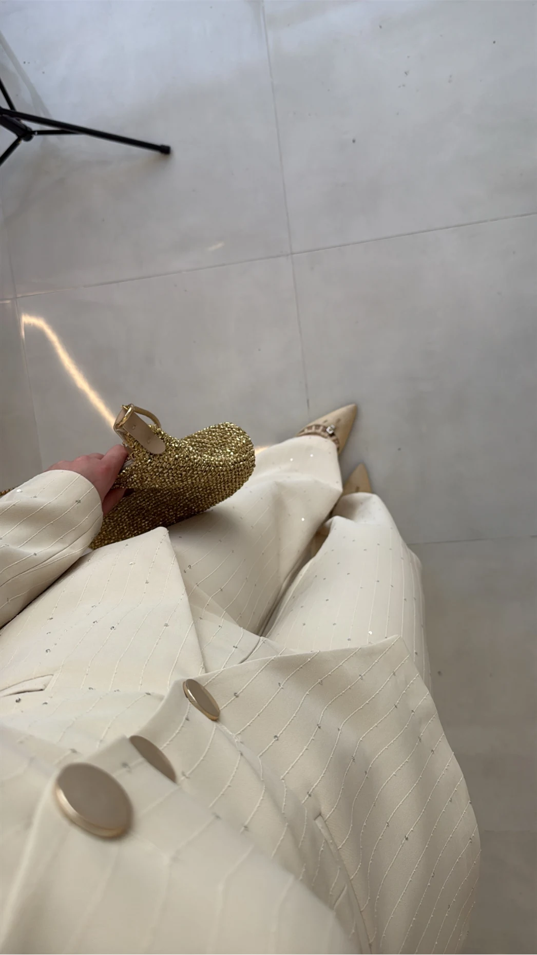 Sim ve Pul Detay Ceket Pantolon Takım - Taş - Kod: 80322