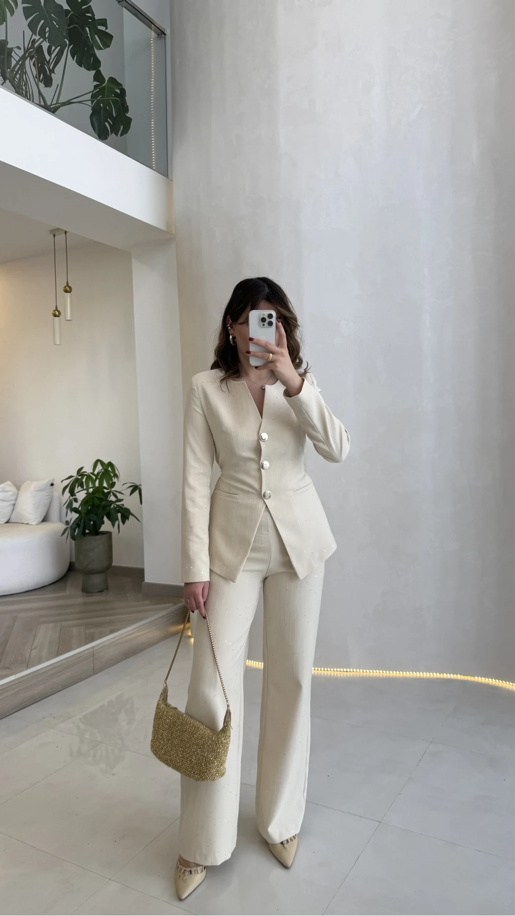 Sim ve Pul Detay Ceket Pantolon Takım - Taş - Kod: 80322