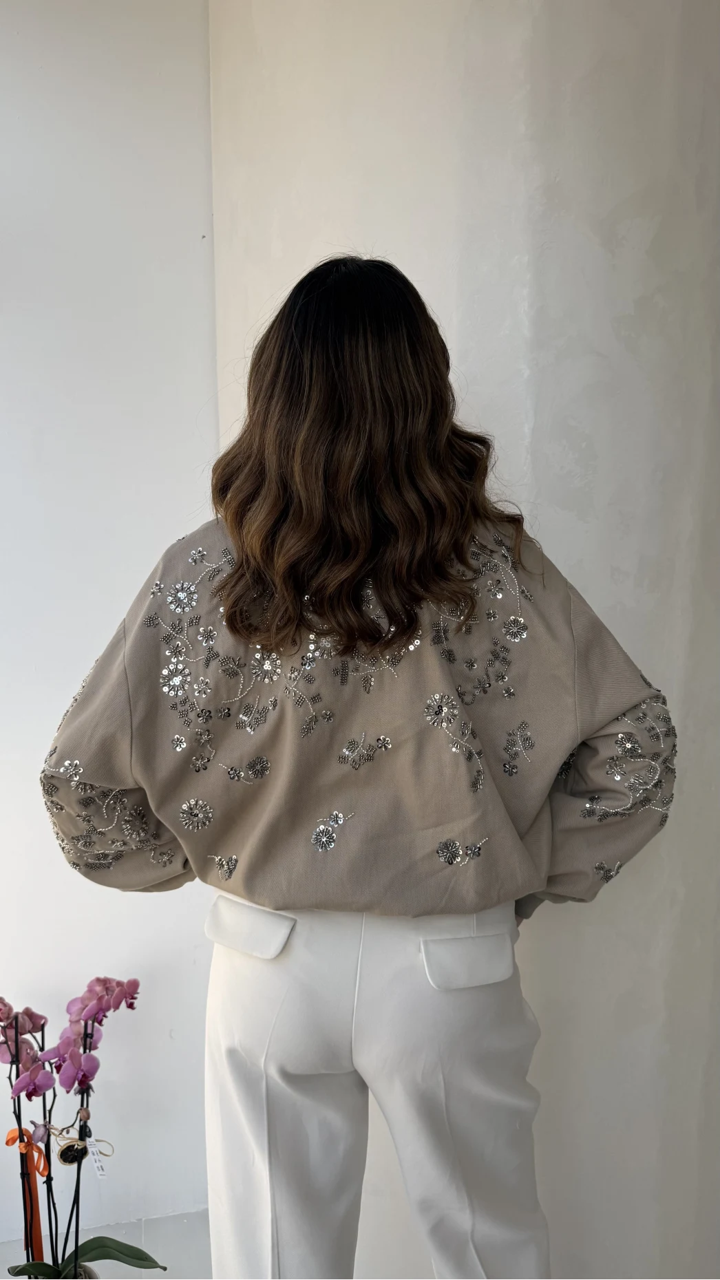 Premium Taş Pul Detaylı Pamuklu Ceket - Vizon - Kod: 99927