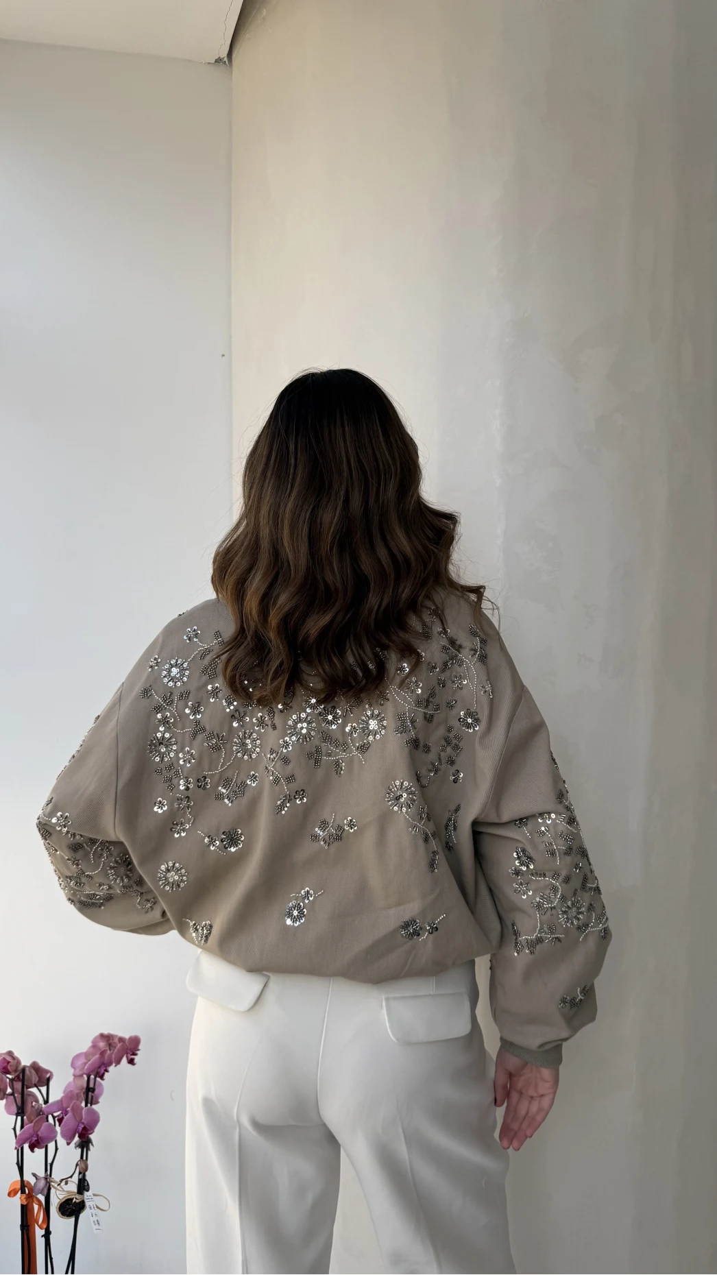 Premium Taş Pul Detaylı Pamuklu Ceket - Vizon - Kod: 99927