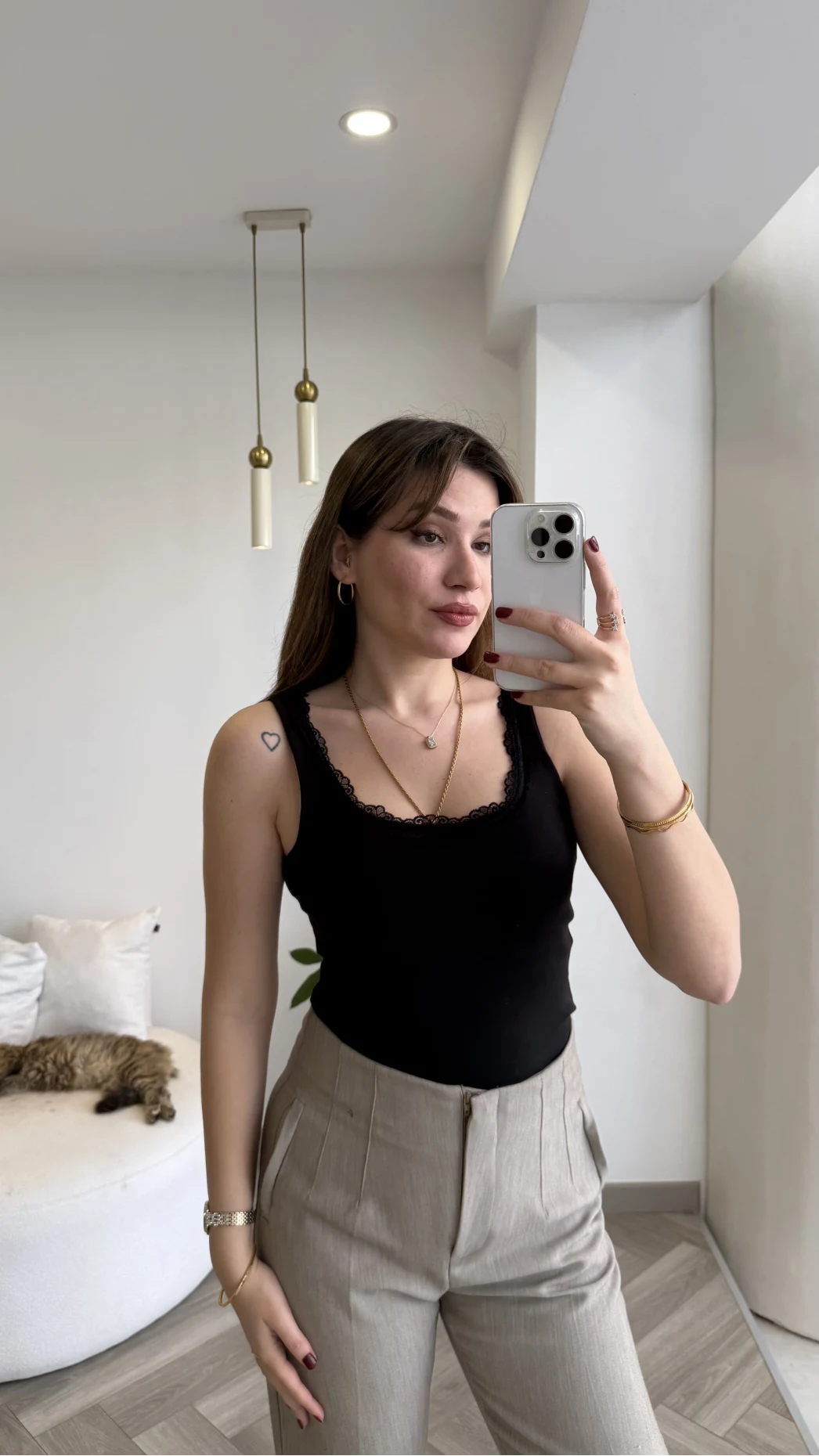 Dantel Detay Kalın Askılı Body - Siyah - Kod: 1053