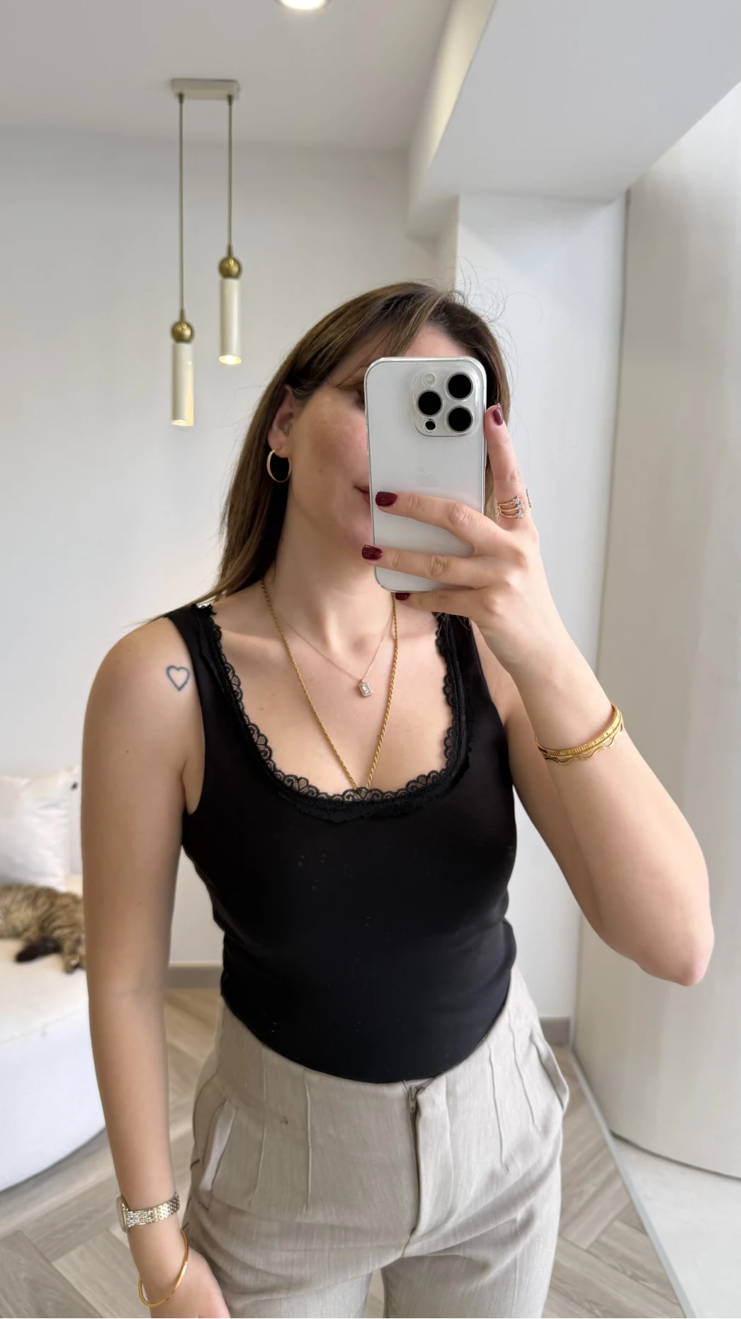 Dantel Detay Kalın Askılı Body - Siyah - Kod: 1053