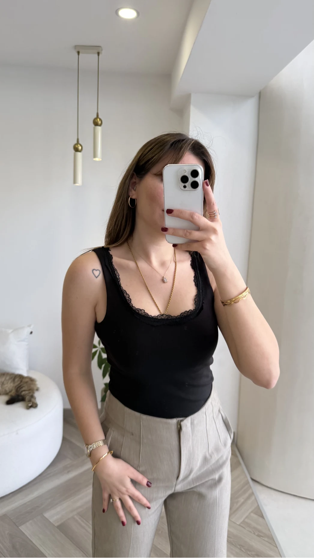 Dantel Detay Kalın Askılı Body - Siyah - Kod: 1053