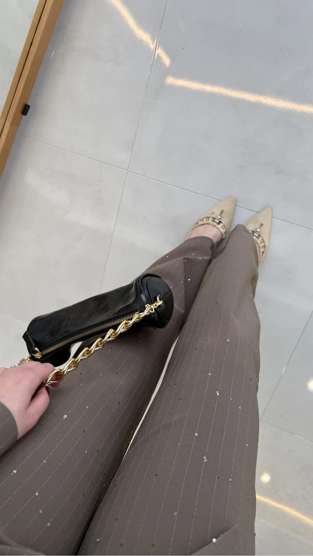 Sim ve Pul Detay Bağcıklı Ceket Pantolon Takım - Kahve - Kod: 80322