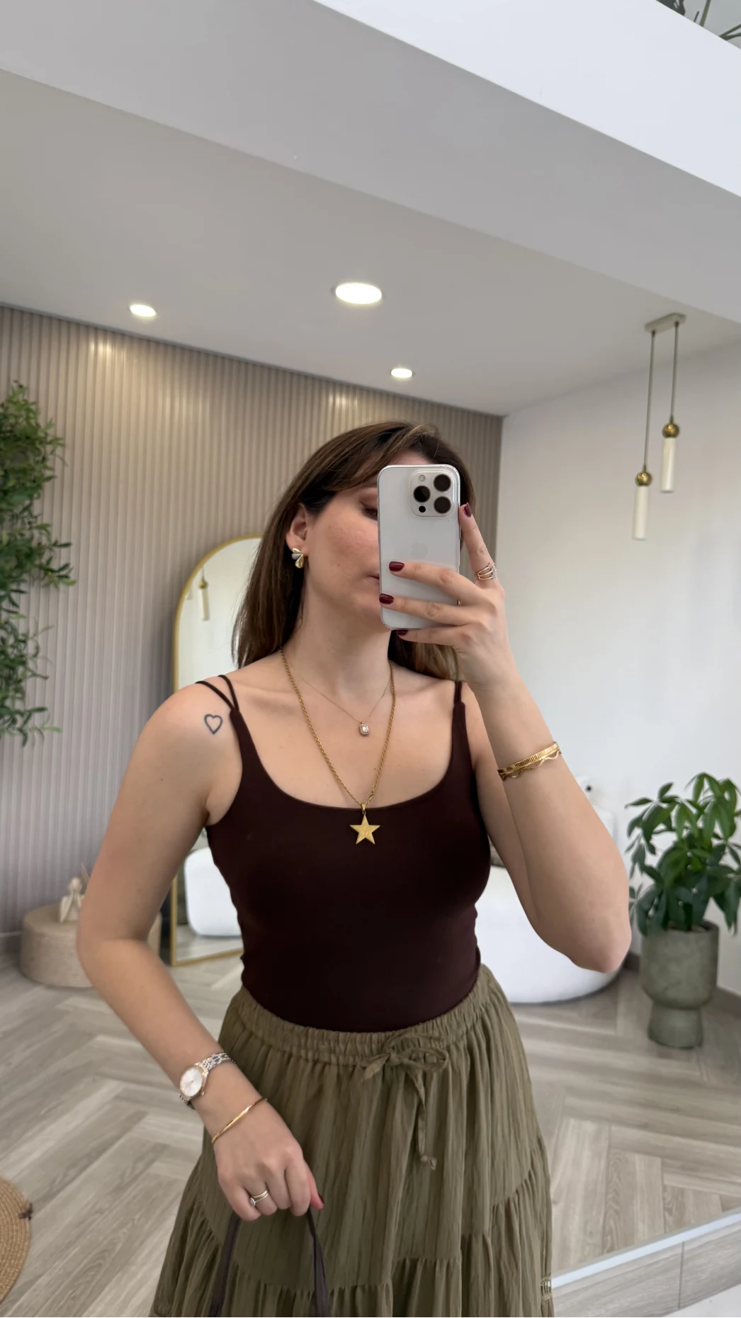 Çift Askılı Pedli Crop Body - Kahve - Kod: 01406