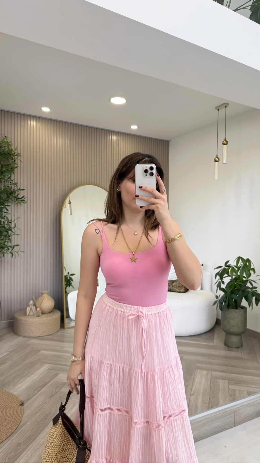 Çift Askılı Pedli Crop Body - Pembe - Kod: 01406