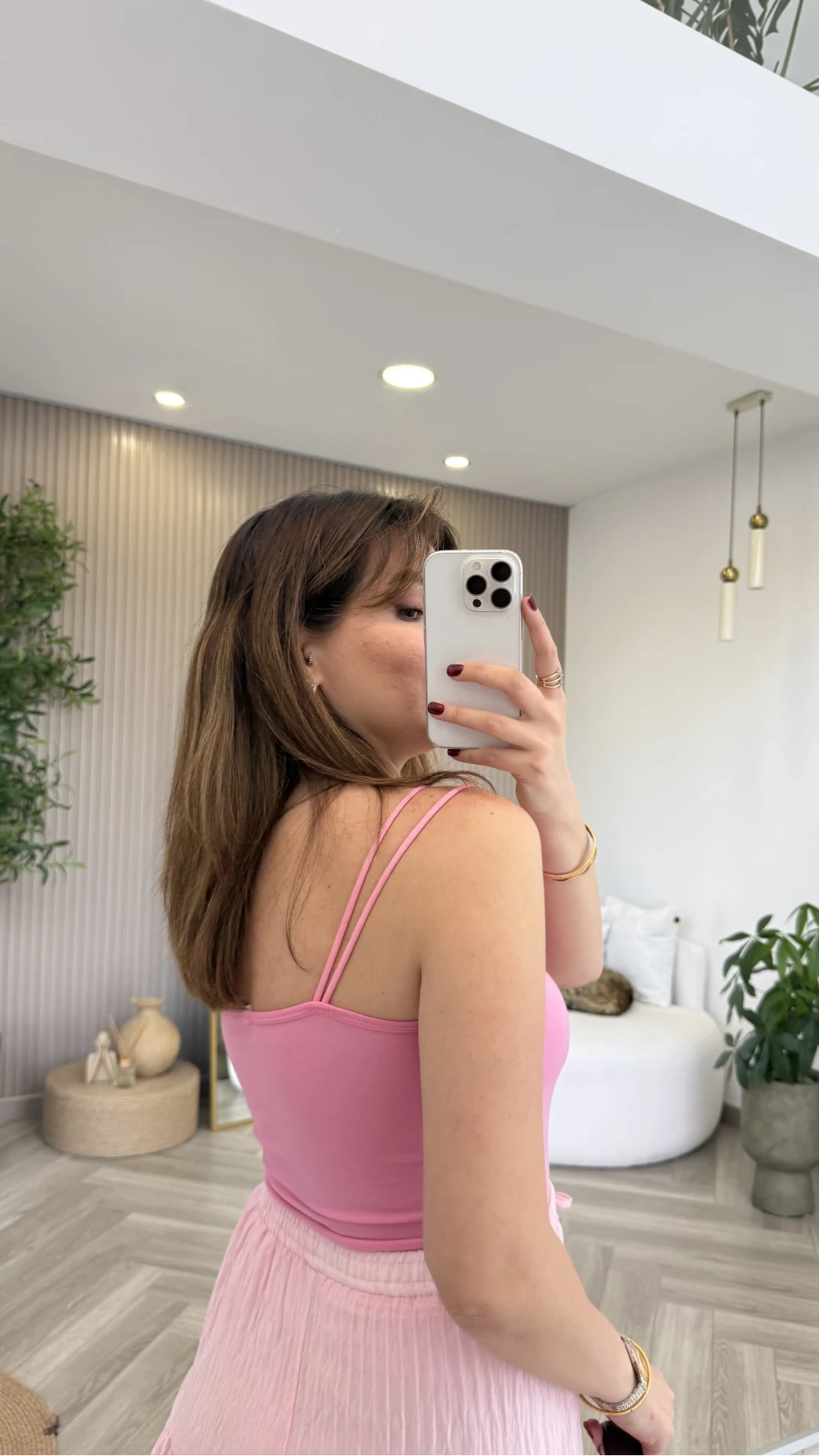 Çift Askılı Pedli Crop Body - Pembe - Kod: 01406