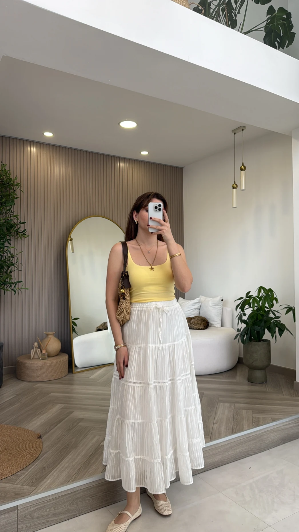 Ajur Şerit Detay Bürümcük Etek - Ekru - Kod: 5056