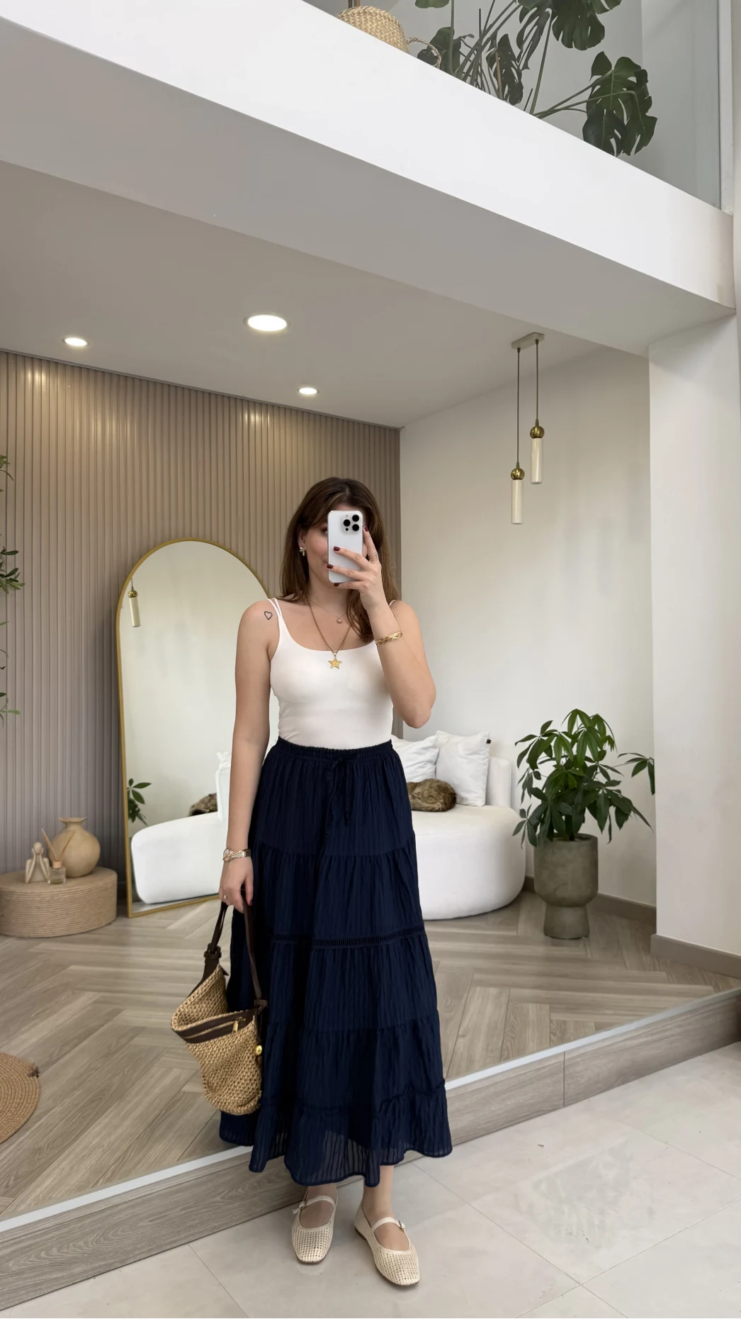 Ajur Şerit Detay Bürümcük Etek - Lacivert - Kod: 5056