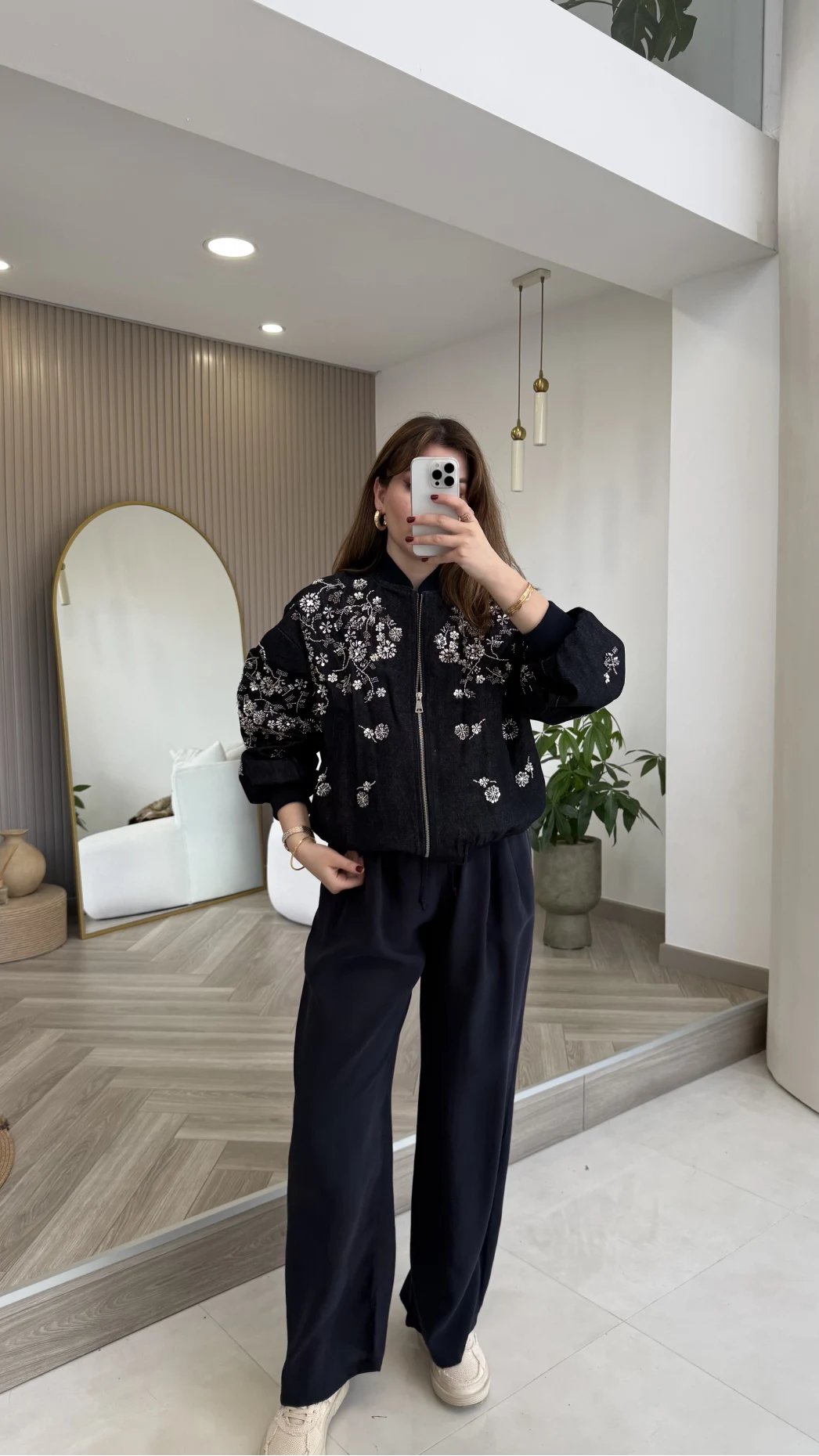 Premium Taş Pul Detaylı Pamuklu Ceket - Lacivert - Kod: 99927