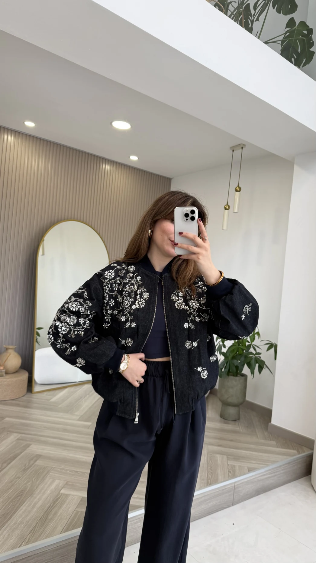 Premium Taş Pul Detaylı Pamuklu Ceket - Lacivert - Kod: 99927