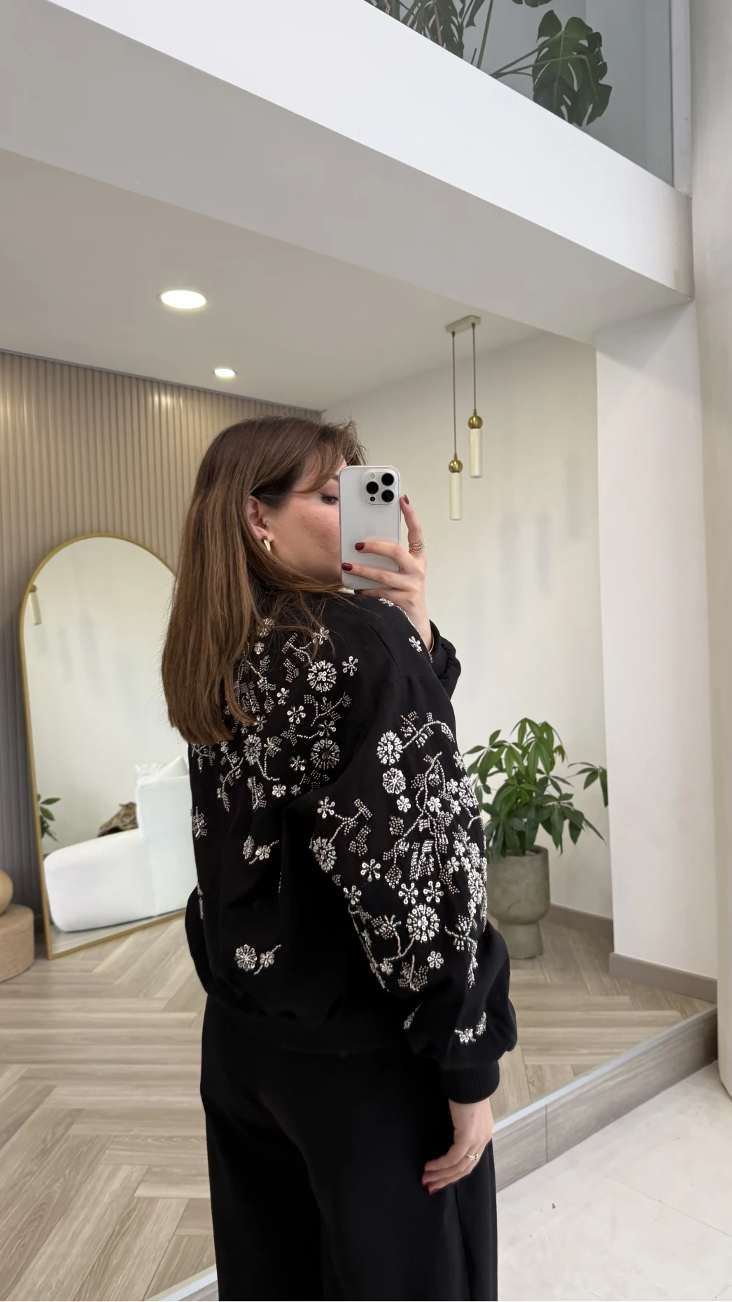 Premium Taş Pul Detaylı Pamuklu Ceket - Siyah - Kod: 99927