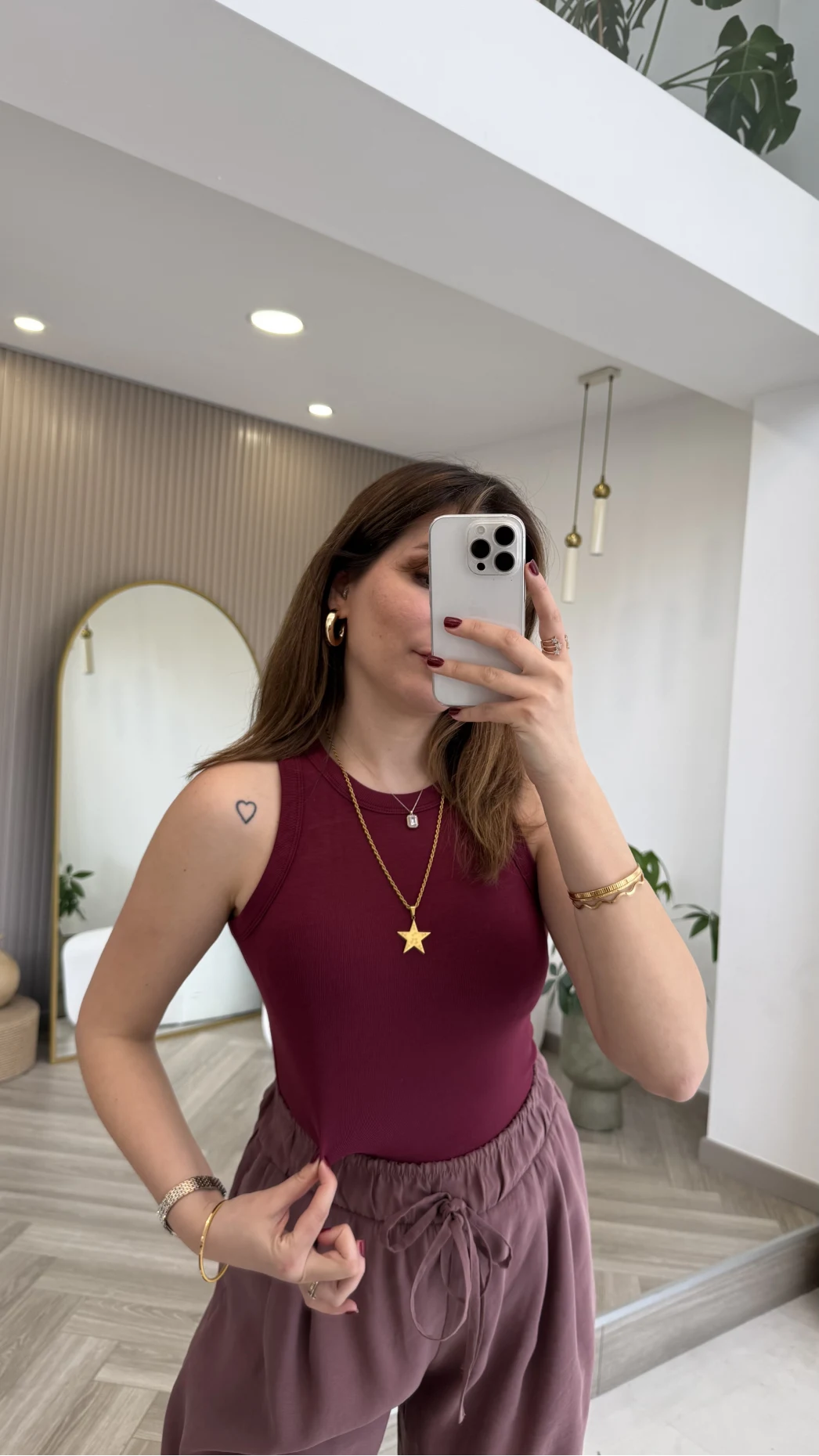 Halter Yaka Göğüs Pedli Crop Body - Bordo - Kod: 5044