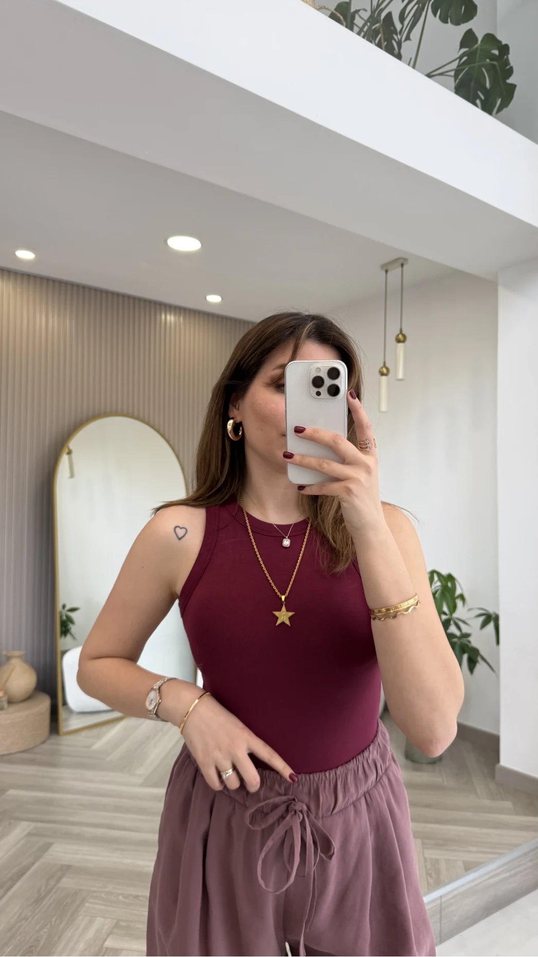 Halter Yaka Göğüs Pedli Crop Body - Bordo - Kod: 5044